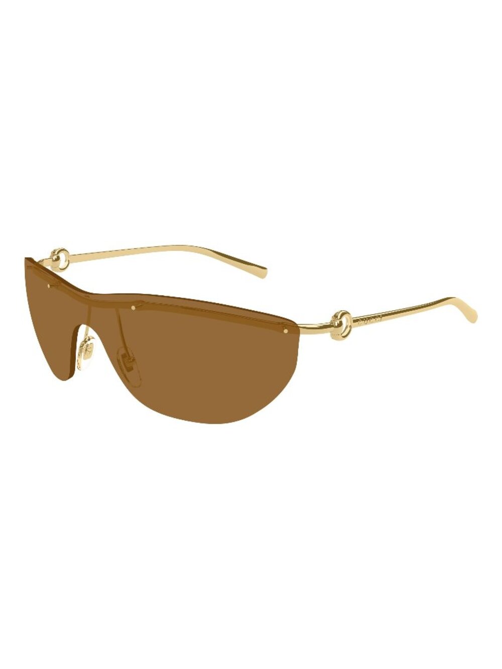 New Gucci Women's Sunglasses Gold Square Brown Lens Metal Frame GG1700S 004 99
